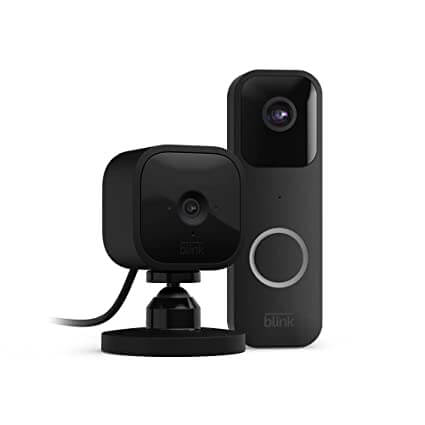 Blink Video Doorbell (Black) + Mini Camera (Black)
