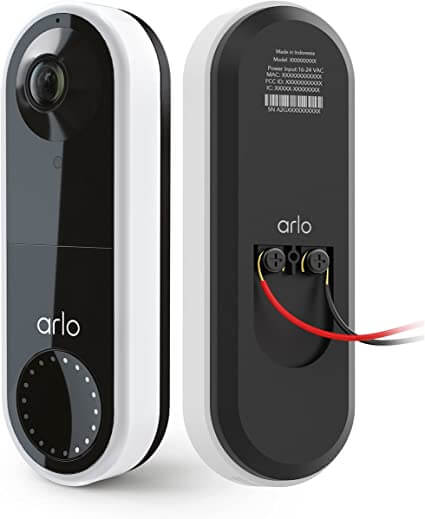 Arlo Essential Wired Video Doorbell - HD Video, 180° View,