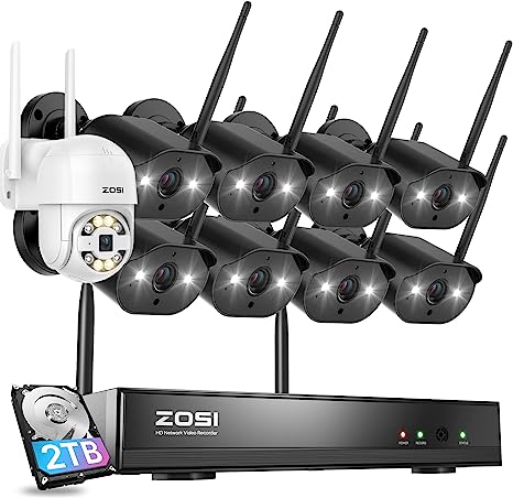 ZOSI 3MP H.265+ 8 Channel 8 WiFi Camera System with