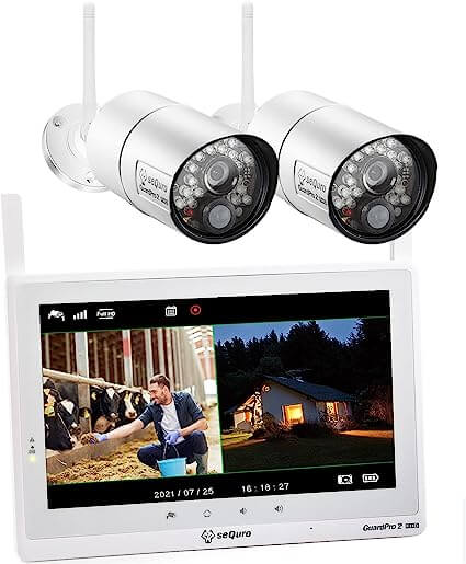 Sequro GuardPro2 Security Camera Monitor System with 2 Bullet Cameras